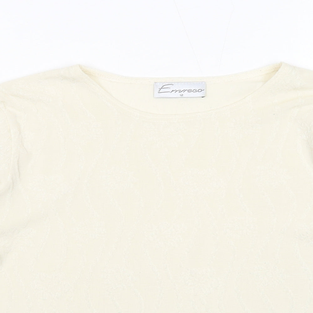 Womens UK Size 12 Emreco White Pullover Jumper