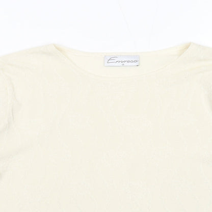 Womens UK Size 12 Emreco White Pullover Jumper