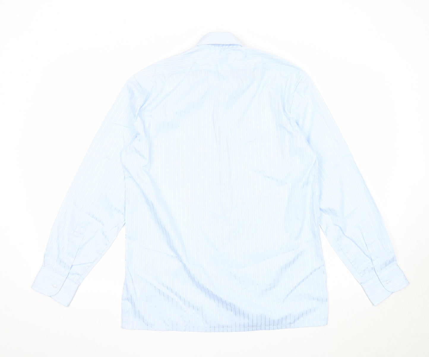 Mens UK Size 15 Littlewoods Blue  Button-Up Long Sleeve Casual Shirt