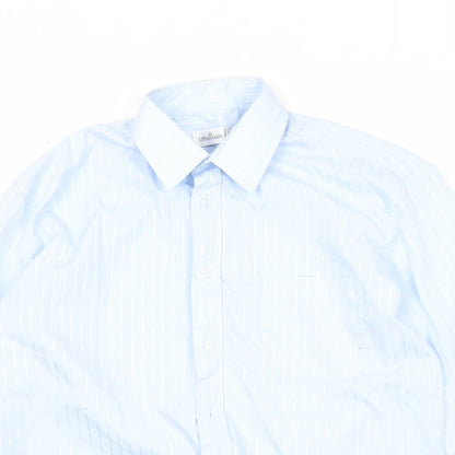 Mens UK Size 15 Littlewoods Blue  Button-Up Long Sleeve Casual Shirt