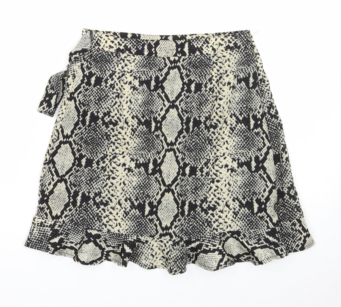 Nasty Gal Womens Multicoloured Animal Print Polyester Wrap Skirt Size 4 Zip - Snakeskin Pattern