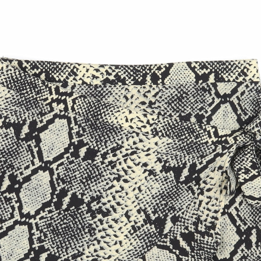 Nasty Gal Womens Multicoloured Animal Print Polyester Wrap Skirt Size 4 Zip - Snakeskin Pattern