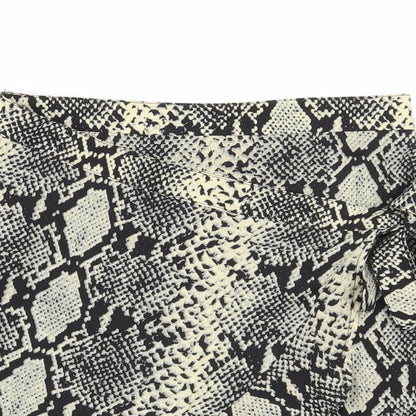 Nasty Gal Womens Multicoloured Animal Print Polyester Wrap Skirt Size 4 Zip - Snakeskin Pattern