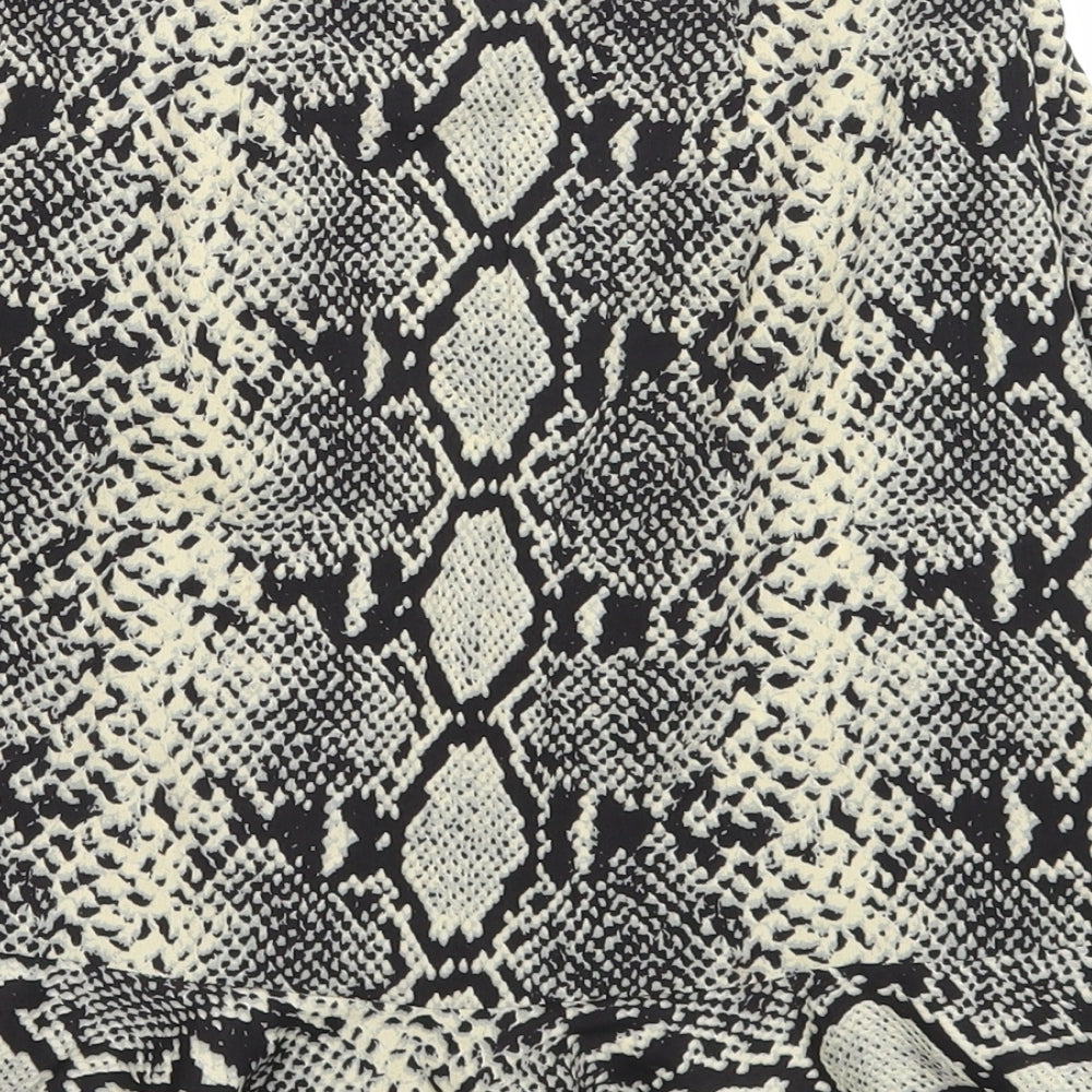 Nasty Gal Womens Multicoloured Animal Print Polyester Wrap Skirt Size 4 Zip - Snakeskin Pattern
