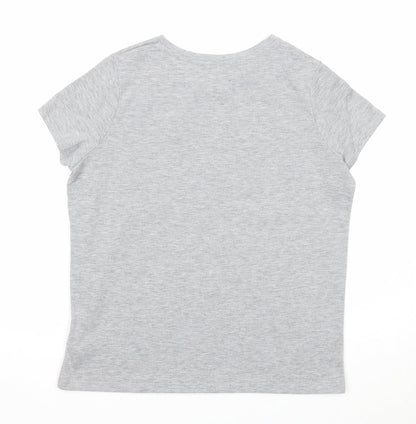 Miss Selfridge Womens Grey Polyester Basic T-Shirt Size 8 Round Neck - Mon Amie
