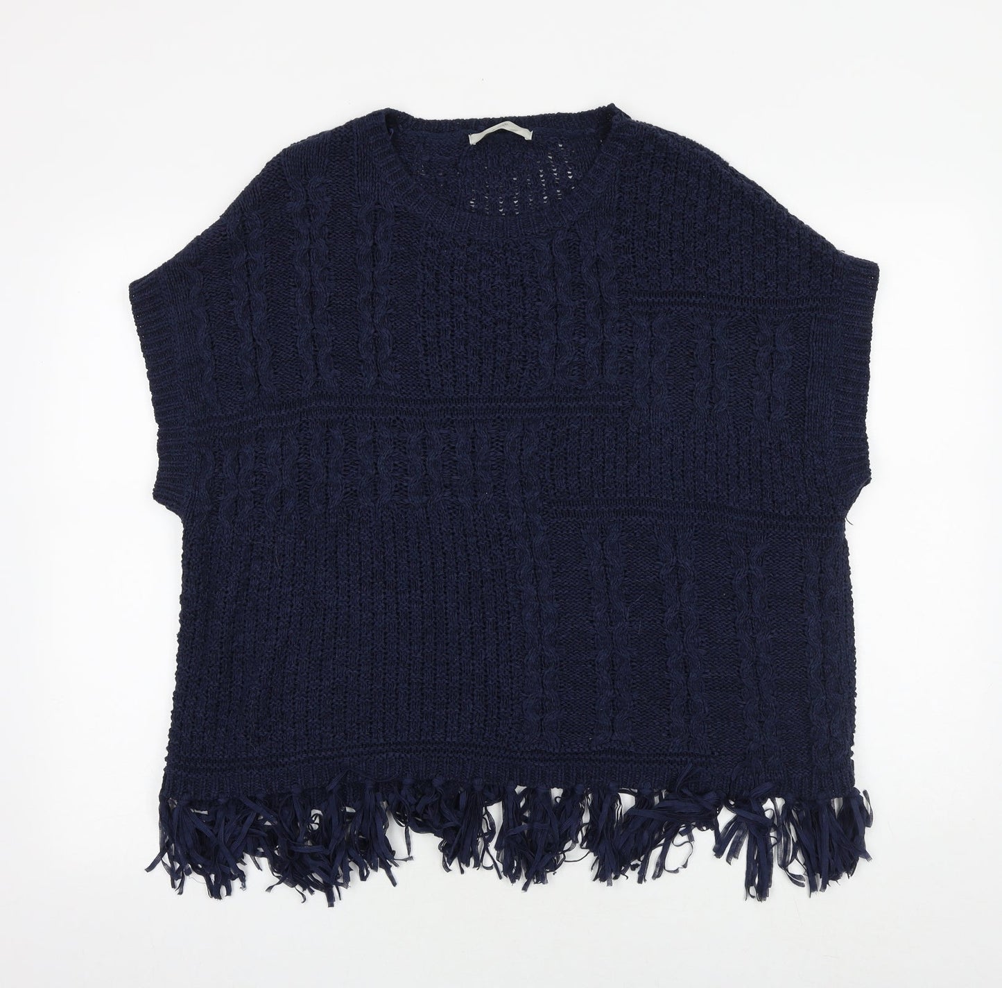 George Womens Blue Round Neck Acrylic Pullover Jumper Size M