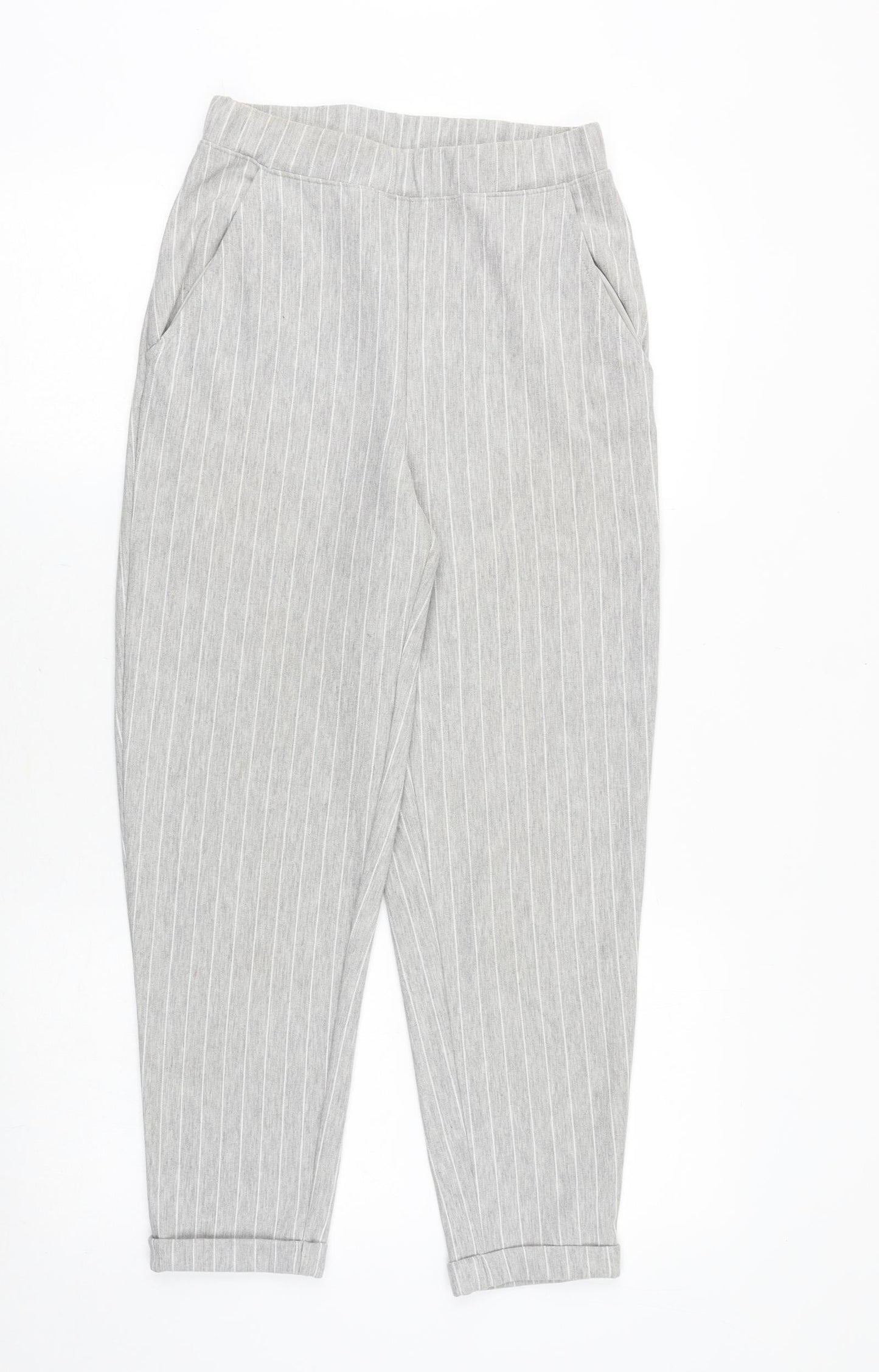 Womens UK Size XS H&M Regular Fit Chino Grey Trousers