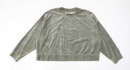 H&M Womens Green Cotton Pullover Sweatshirt Size XL Pullover