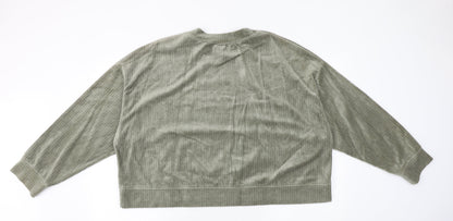 H&M Womens Green Cotton Pullover Sweatshirt Size XL Pullover