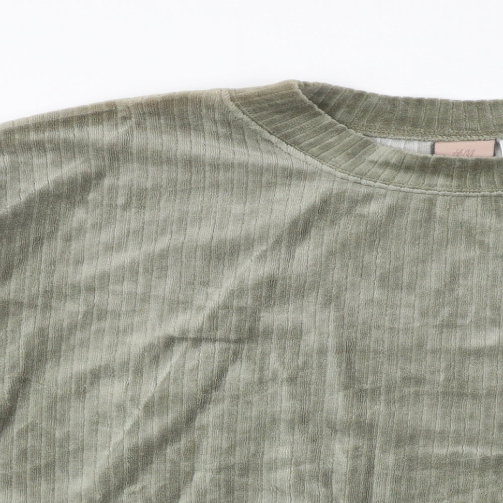 H&M Womens Green Cotton Pullover Sweatshirt Size XL Pullover