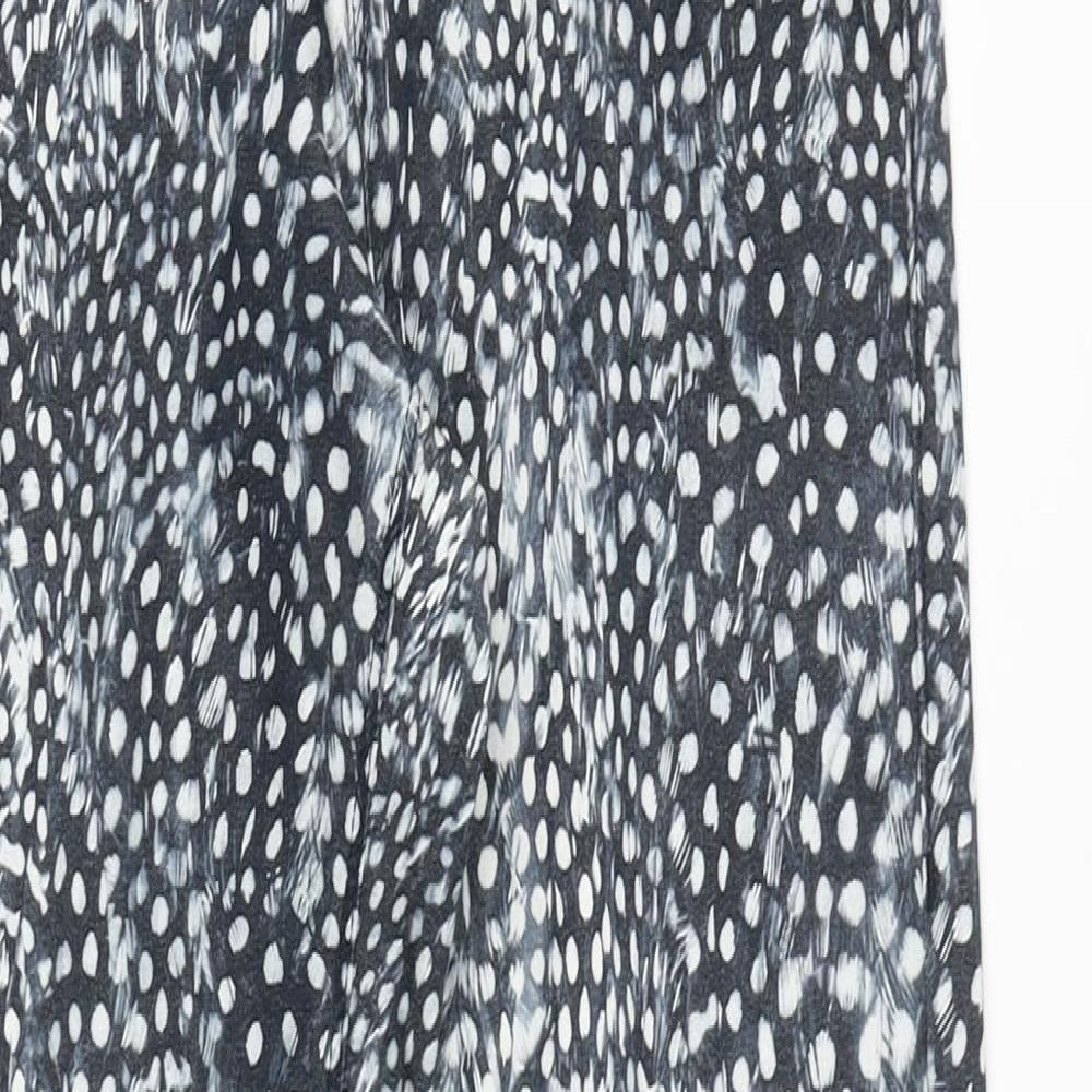 Topshop Womens Black Geometric Cotton Skinny Jeans Size 28 in Regular Zip