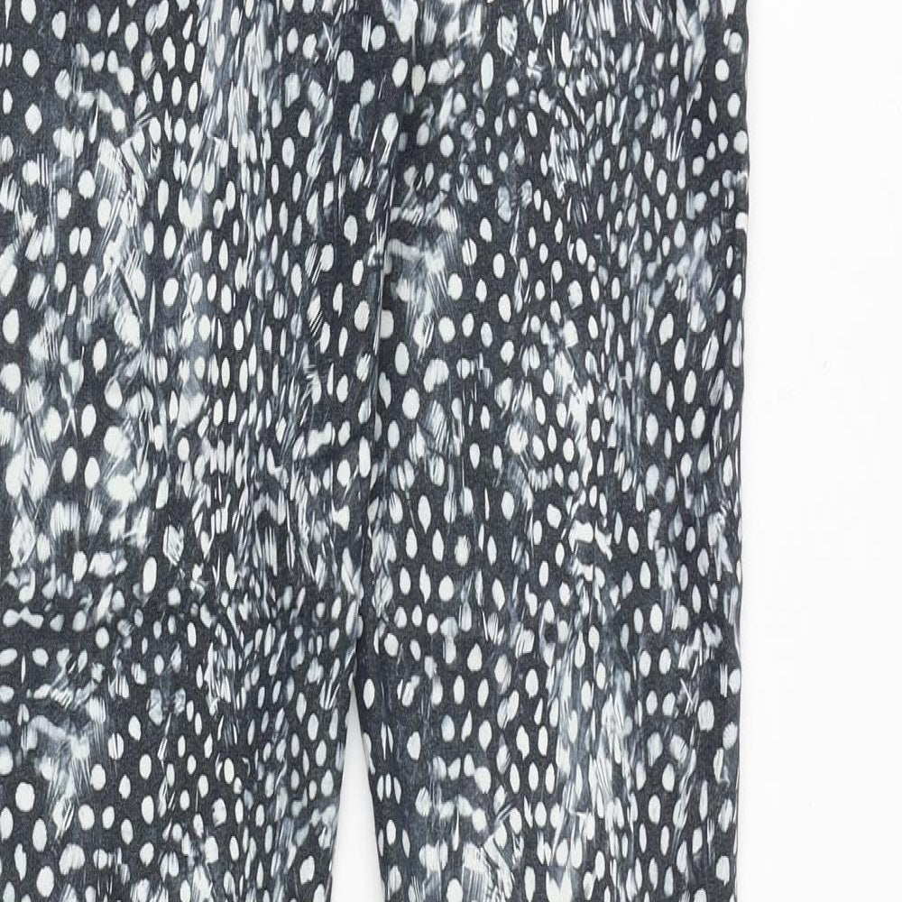 Topshop Womens Black Geometric Cotton Skinny Jeans Size 28 in Regular Zip