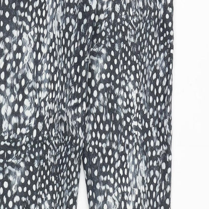 Topshop Womens Black Geometric Cotton Skinny Jeans Size 28 in Regular Zip