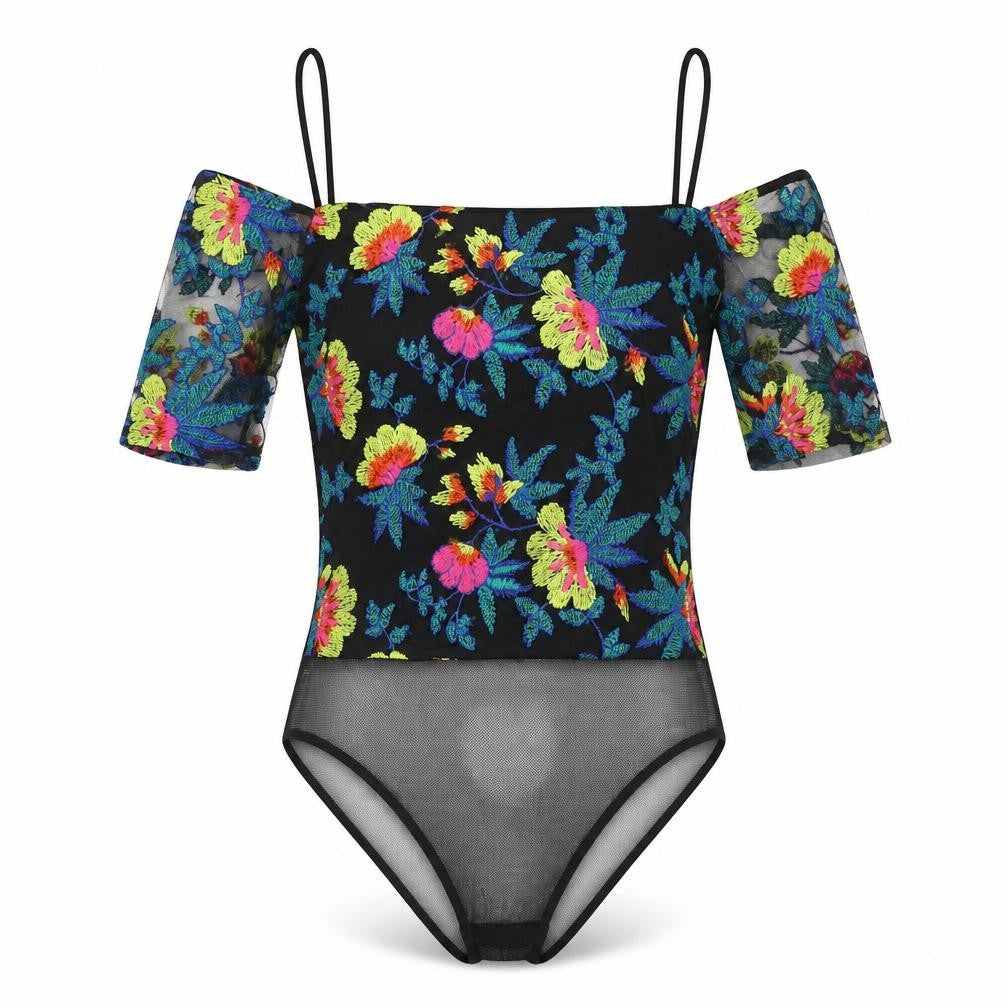 Womens UK Size 6 Topshop One-Piece Black Bodysuit