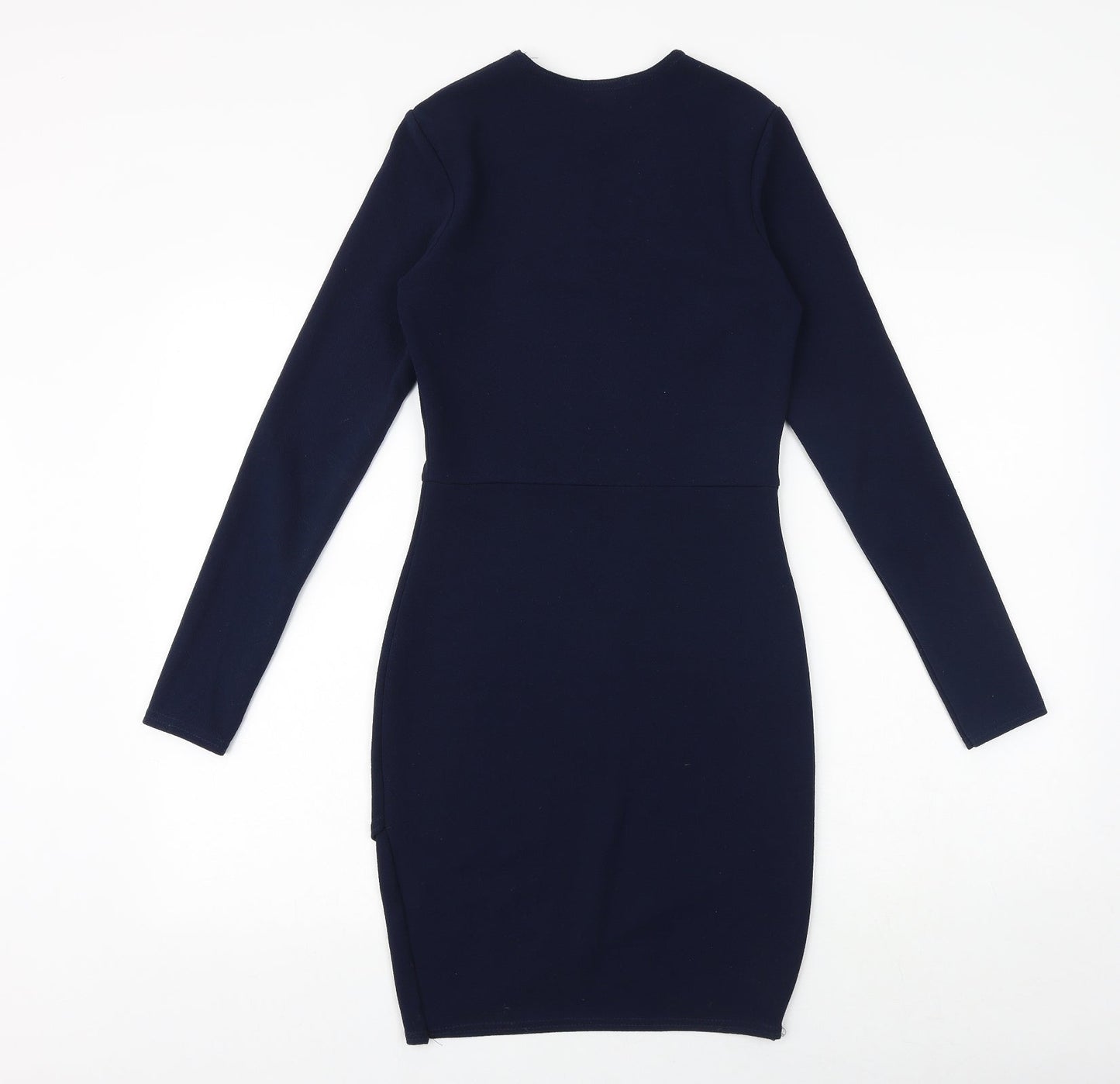 PRETTYLITTLETHING Womens Blue Polyester Shift Size 10 Round Neck Pullover