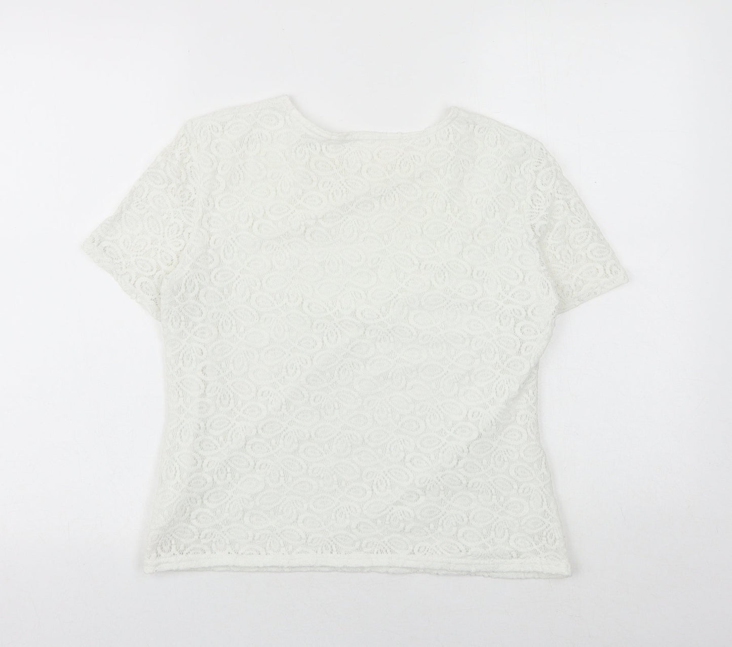 Womens UK Size 16 Agenda White Basic T-Shirt
