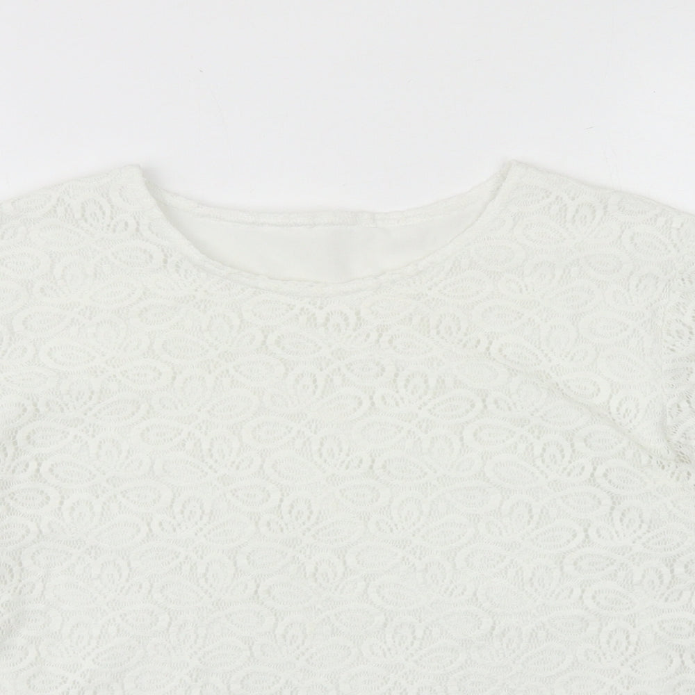 Womens UK Size 16 Agenda White Basic T-Shirt