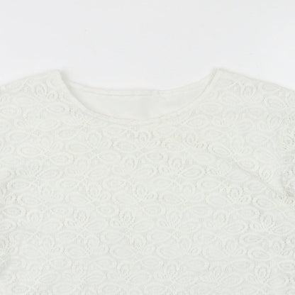 Womens UK Size 16 Agenda White Basic T-Shirt