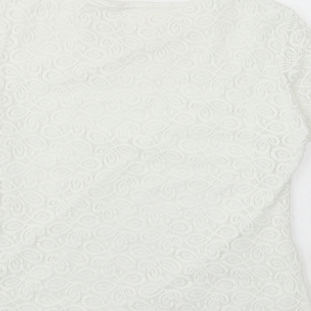 Womens UK Size 16 Agenda White Basic T-Shirt