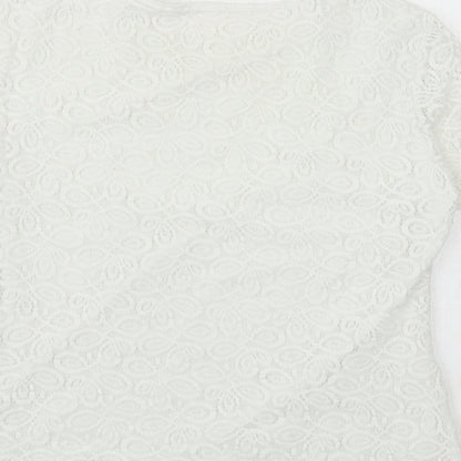 Womens UK Size 16 Agenda White Basic T-Shirt