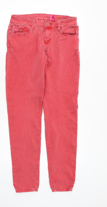 Womens UK Size 10 YESYES Regular Fit Skinny Pink Jeans