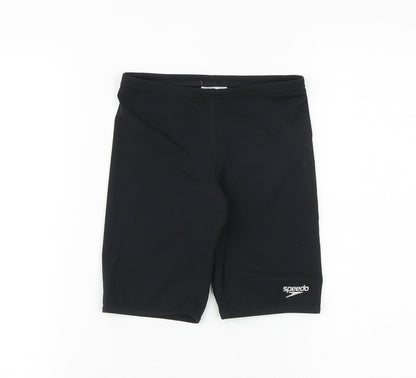 Speedo Girls Black Polyester Compression Shorts Size 8 Years Regular Tie