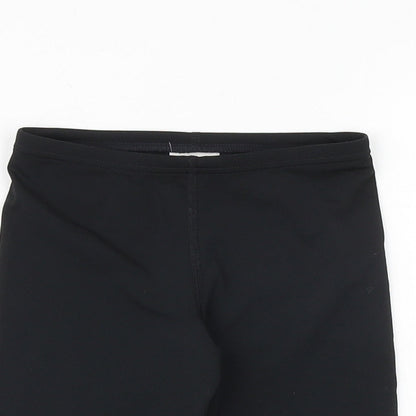Speedo Girls Black Polyester Compression Shorts Size 8 Years Regular Tie