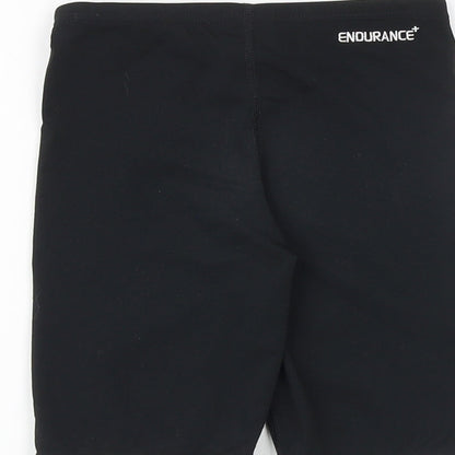 Speedo Girls Black Polyester Compression Shorts Size 8 Years Regular Tie