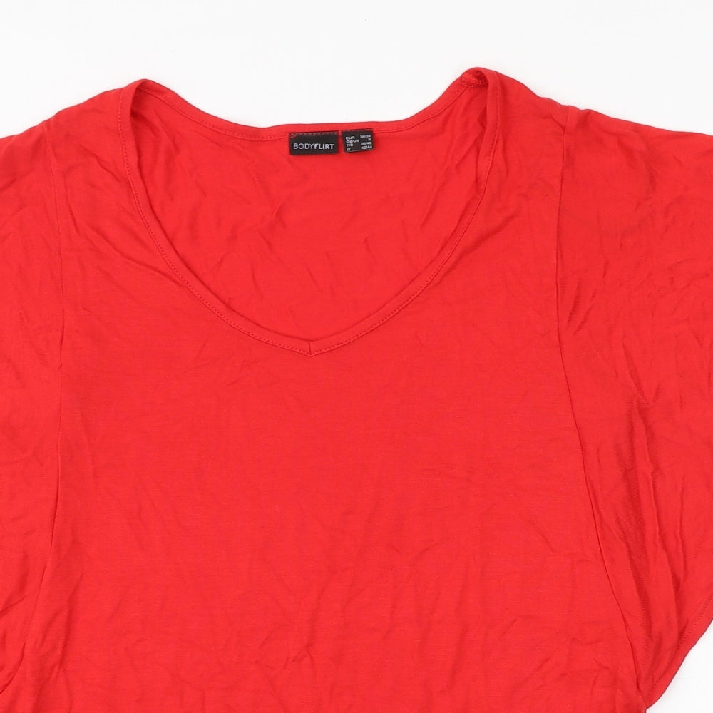 Womens UK Size S Body Flirt Red Tunic T-Shirt