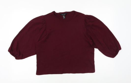 Womens UK Size 12 New Look Purple Basic T-Shirt