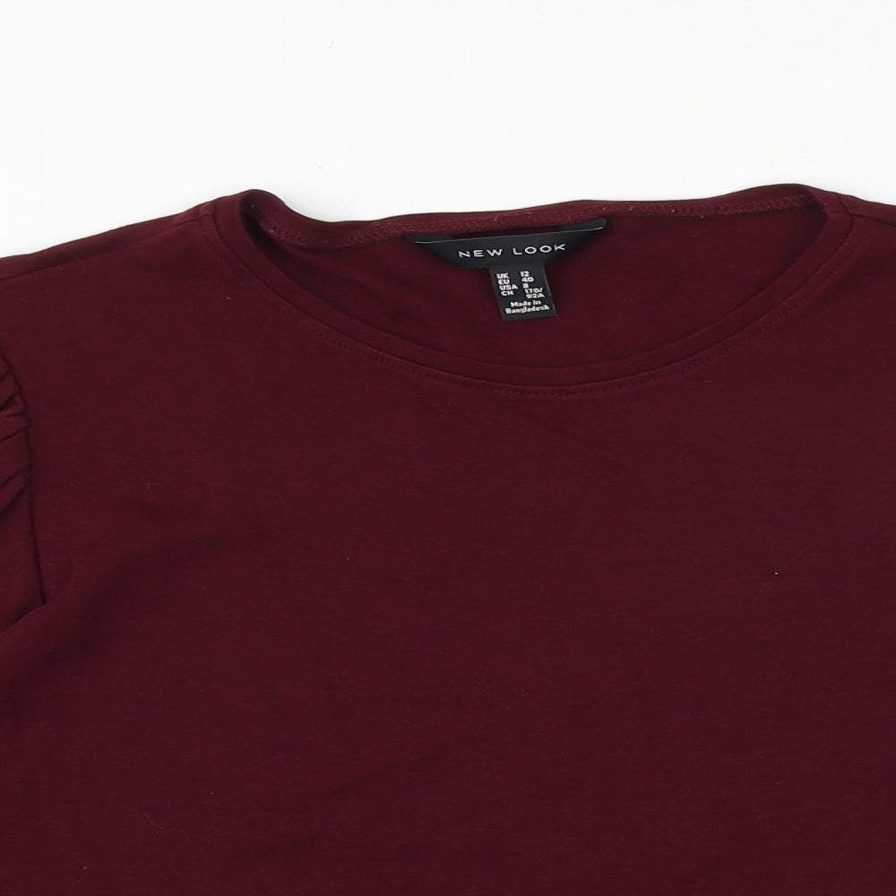 Womens UK Size 12 New Look Purple Basic T-Shirt