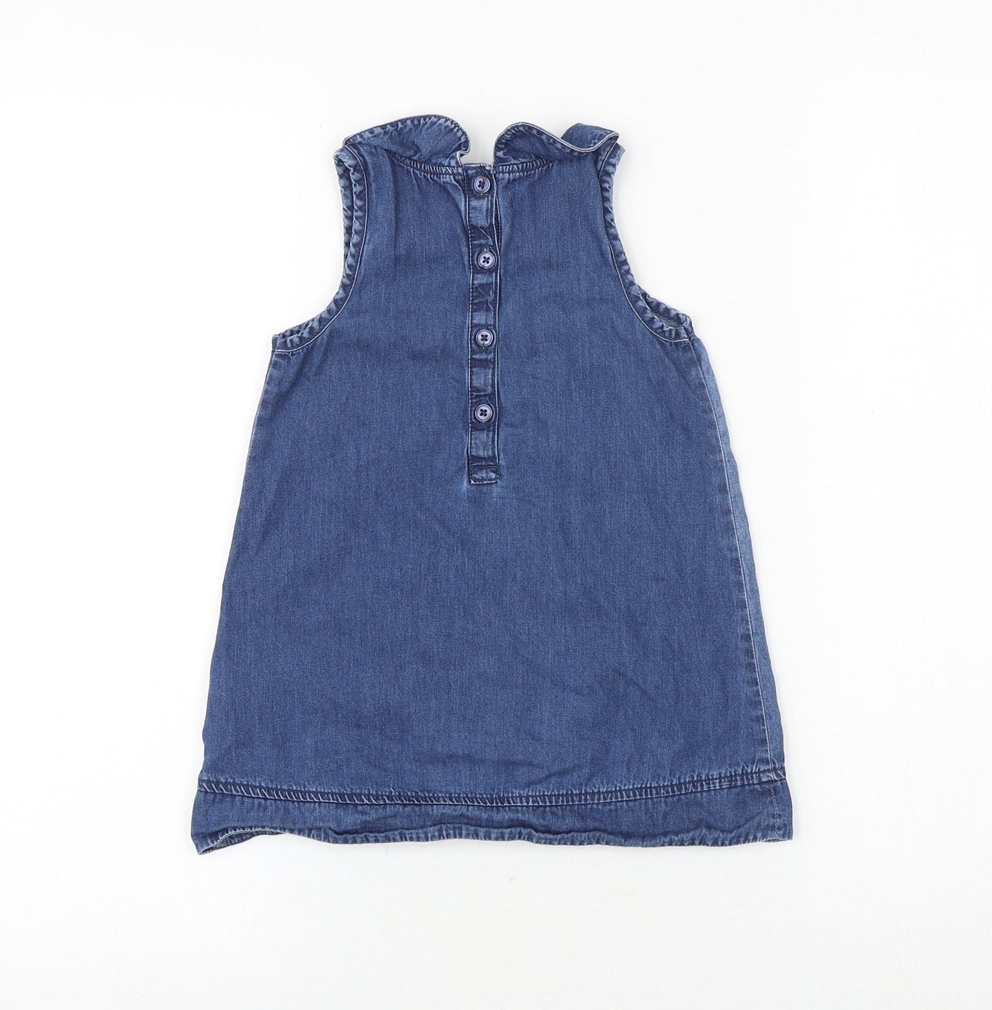 NEXT Baby Blue 100% Cotton A-Line Size 12-18 Months Round Neck Button