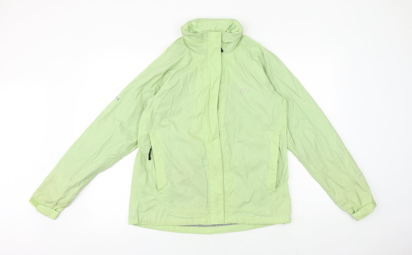 Womens UK Size 10 Technicals Green Windbreaker Coat