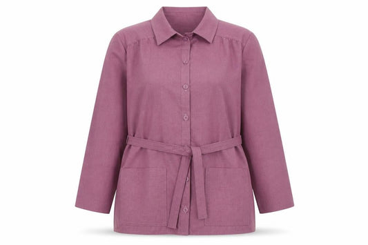 Dereta Womens Purple Polyester Basic Button-Up Size 16 Collared