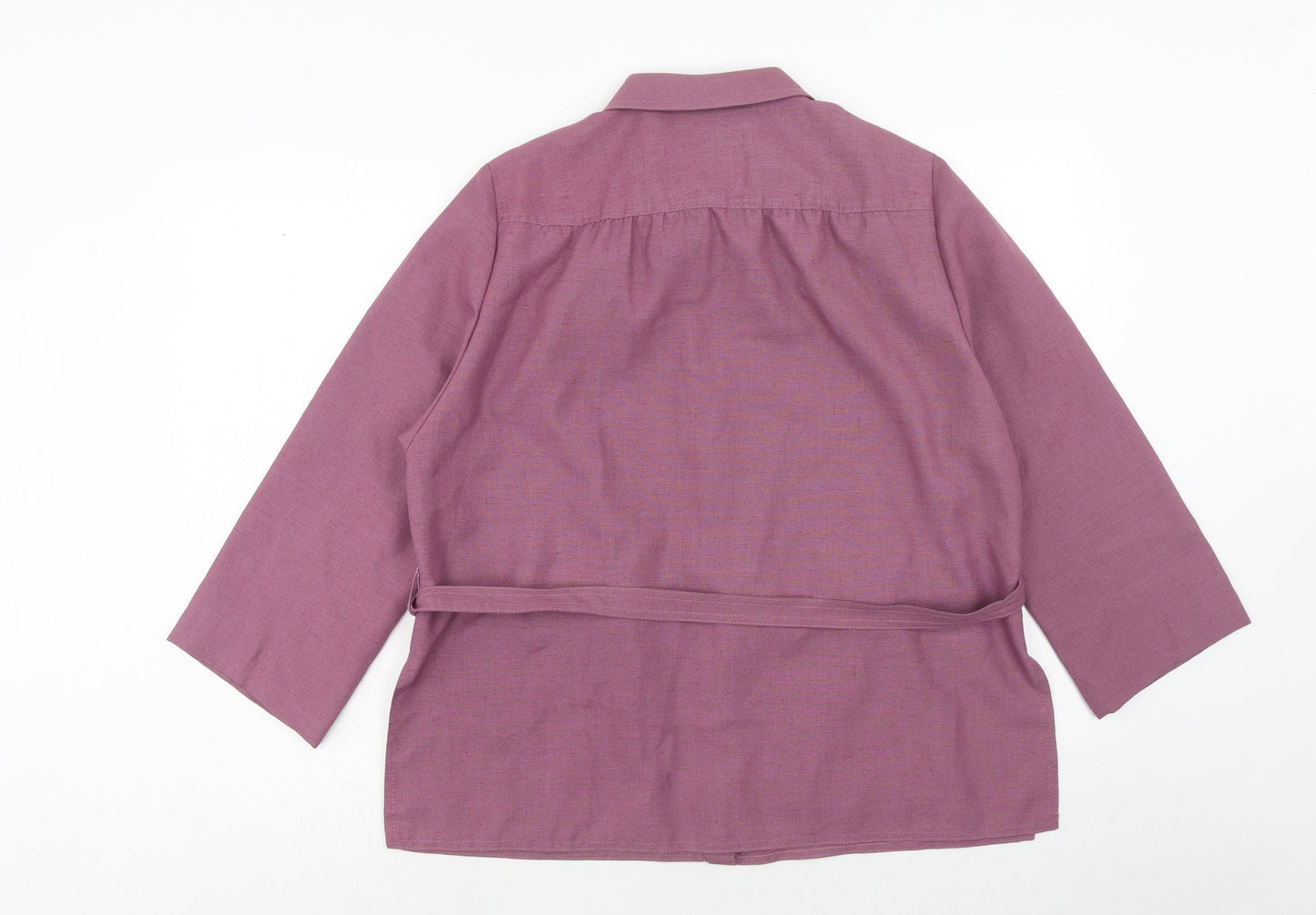 Dereta Womens Purple Polyester Basic Button-Up Size 16 Collared
