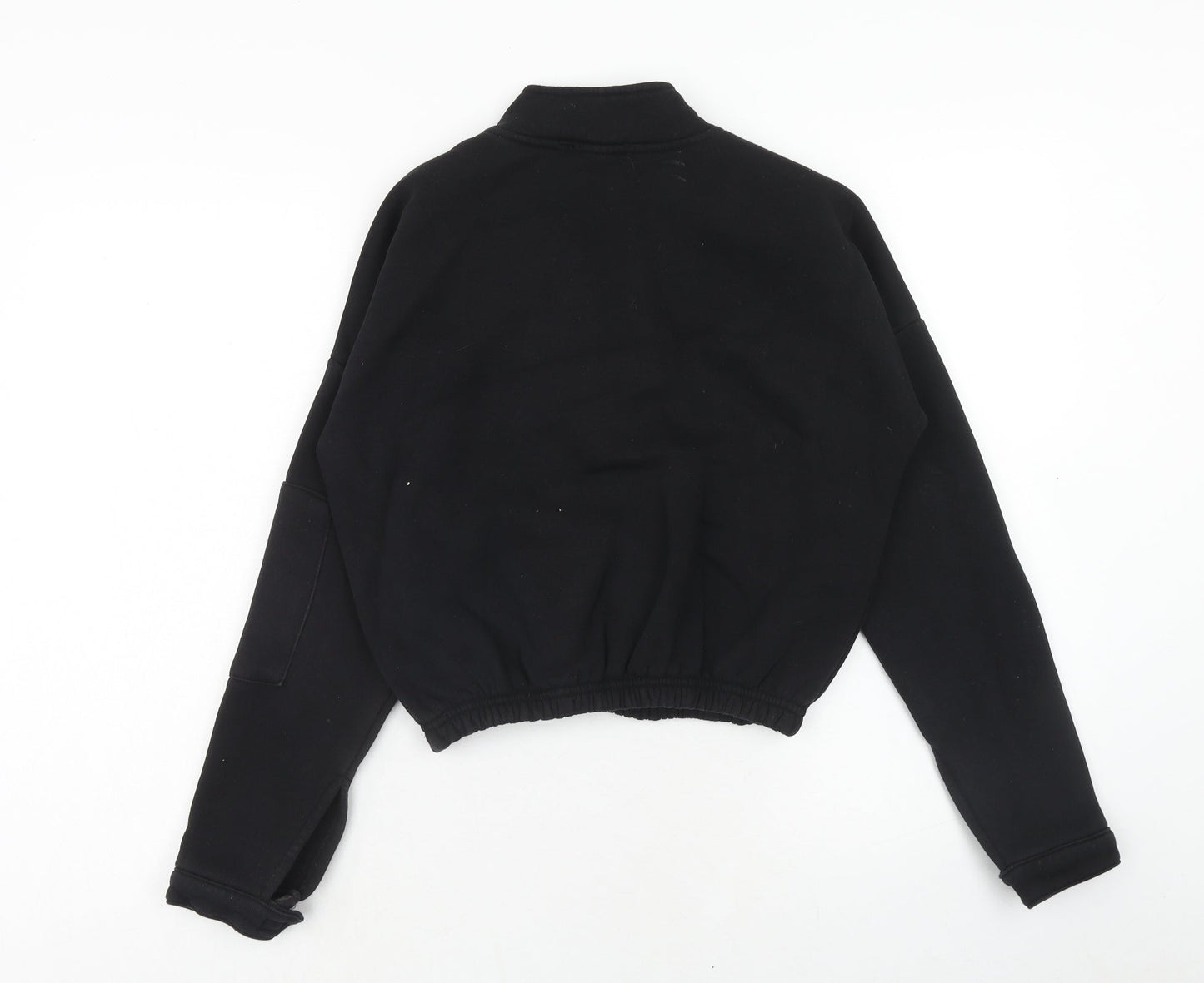 Select Womens Black Cotton Pullover Sweatshirt Size S Zip
