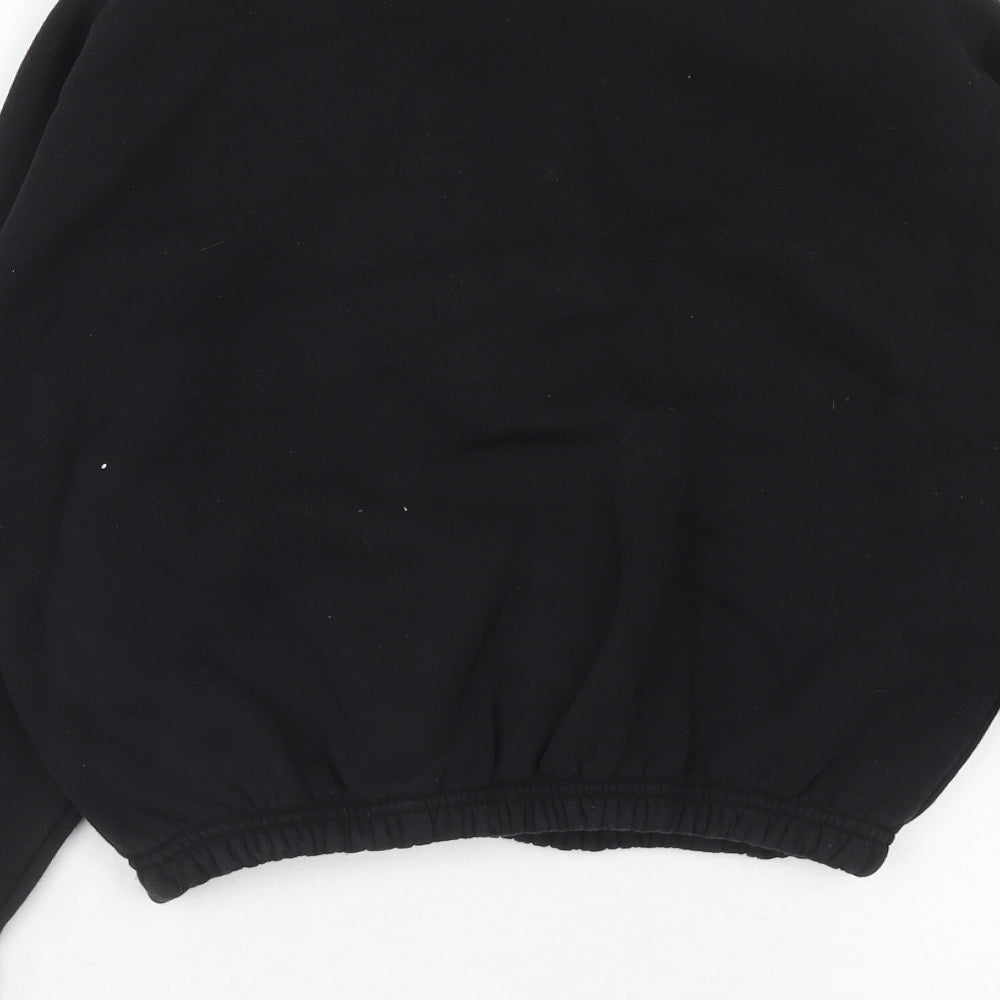 Select Womens Black Cotton Pullover Sweatshirt Size S Zip