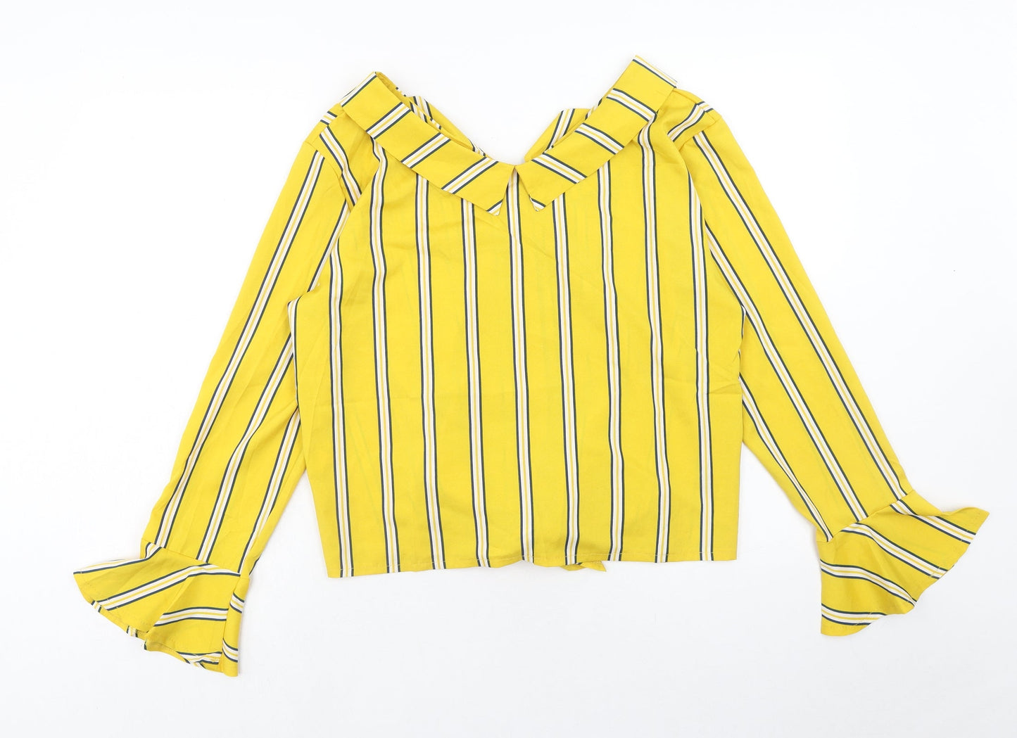 Womens UK Size M Preworn Yellow Basic Button-Up