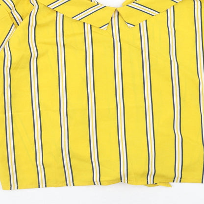 Womens UK Size M Preworn Yellow Basic Button-Up