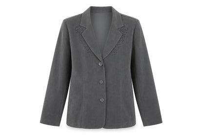 Dressbarn Womens Grey Jacket Blazer Size M Button