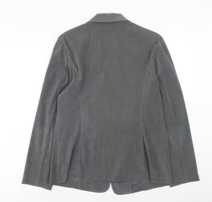 Dressbarn Womens Grey Jacket Blazer Size M Button