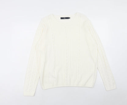 Womens UK Size M EWM Ivory Pullover Jumper