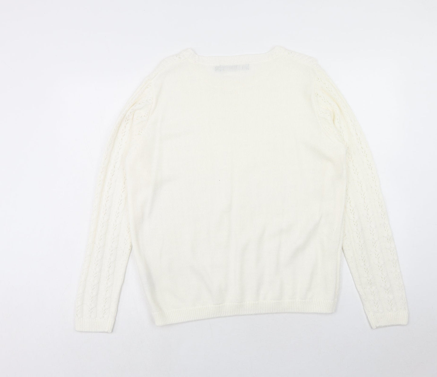 Womens UK Size M EWM Ivory Pullover Jumper