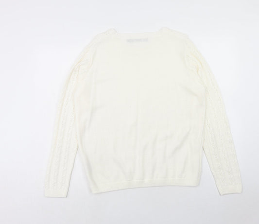 Womens UK Size M EWM Ivory Pullover Jumper