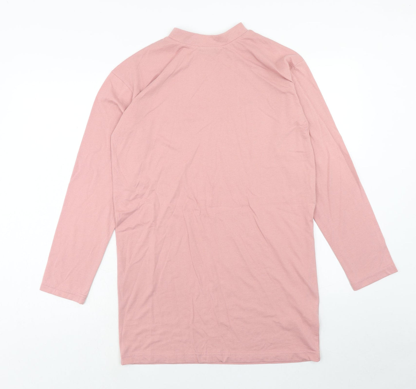 Missguided Womens Pink Polyester Jumper Dress Size 6 Mock Neck Pullover