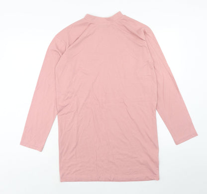 Missguided Womens Pink Polyester Jumper Dress Size 6 Mock Neck Pullover