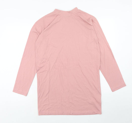 Missguided Womens Pink Polyester Jumper Dress Size 6 Mock Neck Pullover