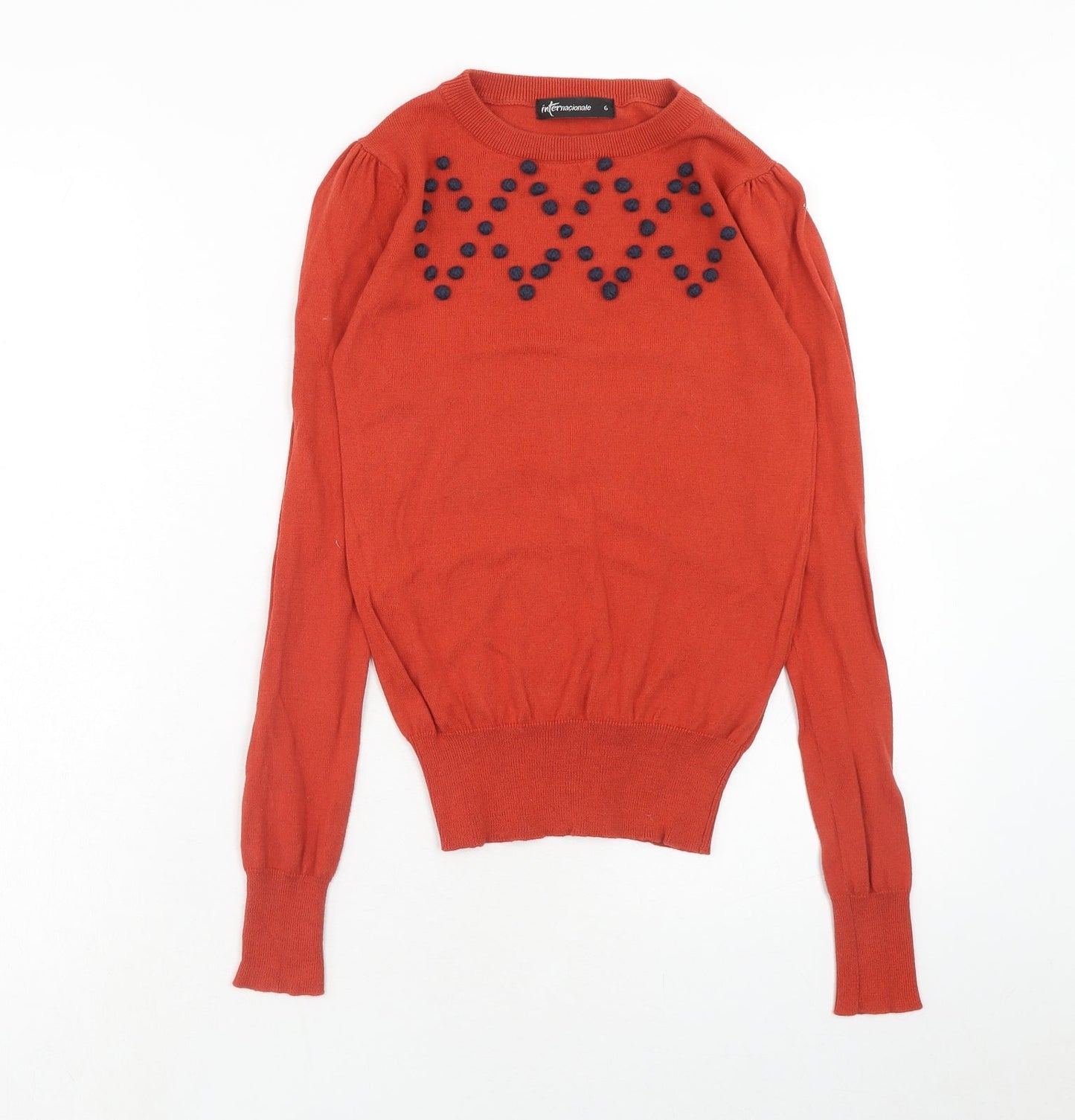 Womens UK Size 6 International Red Pullover Jumper