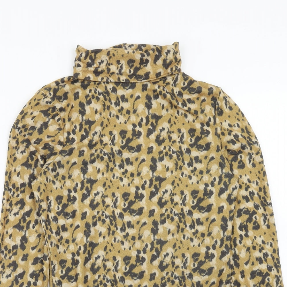 Primark Womens Brown Animal Print Polyester Bodysuit One-Piece Size XS Snap - Size 6-8 Leopard Print