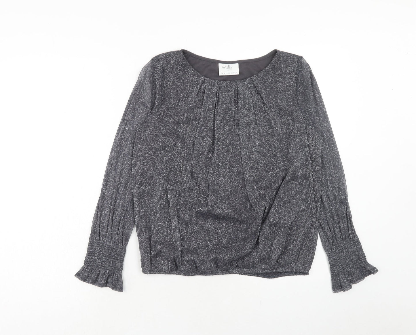 Womens UK Size 10 Wallis Silver Basic Blouse